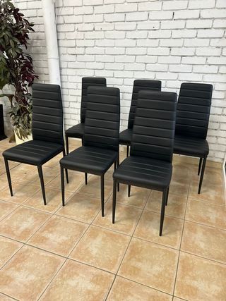 Pack 6 Sillas de Comedor o Cocina Negras