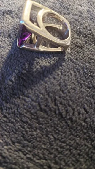 Anillo Plata Ley con Piedra Morada