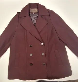 Chaquetón burdeos doble botonadura