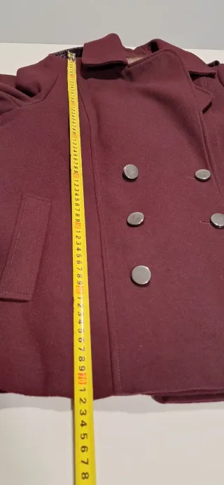 Chaquetón burdeos doble botonadura