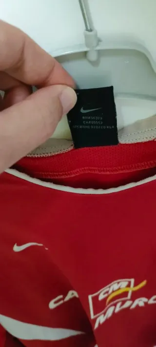 Camiseta Murcia Roja 2003 Nike Talla L Alfonso 27