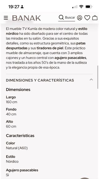 Mueble TV Banak Madera