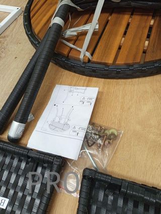 Mesa jardín acacia - ratán negro