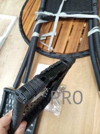 Mesa jardín acacia - ratán negro