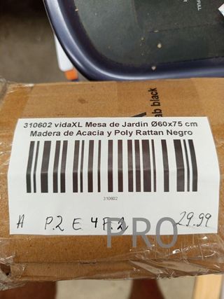 Mesa jardín acacia - ratán negro