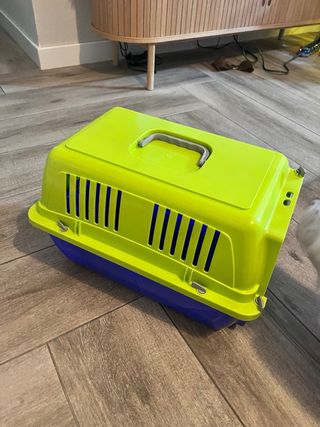 Transportín para gatos azul y verde