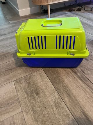 Transportín para gatos azul y verde