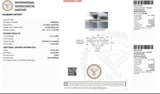 Diamante natural 0,41ct IF – Certificado IGI