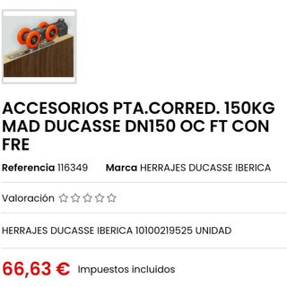 Rodamientos Ducasse DN 150