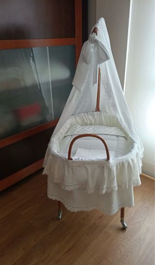 Moisés bambú bebé con dosel