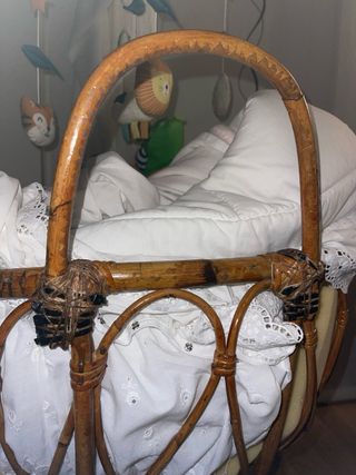 Moisés bambú bebé con dosel