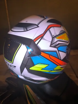 Casco Moto LS2 Blanco Naranja