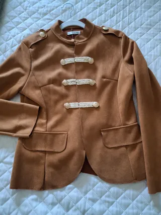 Blazer ante marrón estilo militar