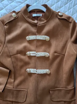 Blazer ante marrón estilo militar