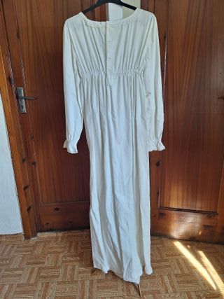 Camisón largo de algodón blanco