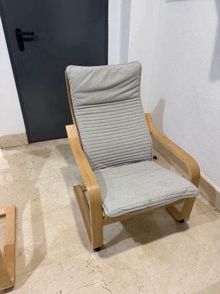 2 Sillones Poäng Ikea Madera y Tela