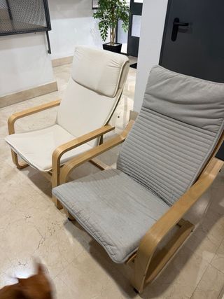 2 Sillones Poäng Ikea Madera y Tela