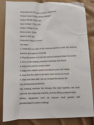 Torno Alfarero Eléctrico