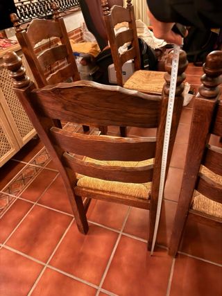 6 Sedie in Legno Massello Rustiche