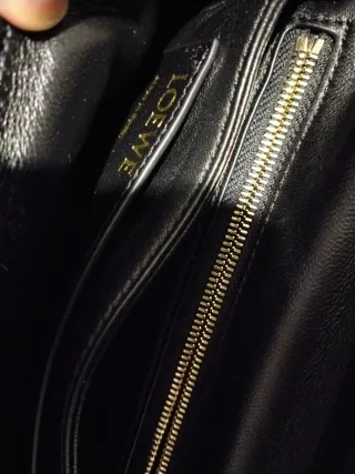 Bolso Loewe Goya Negro Piel Dorado