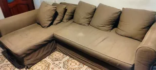 Sofá Cama Chaise Longue Beige