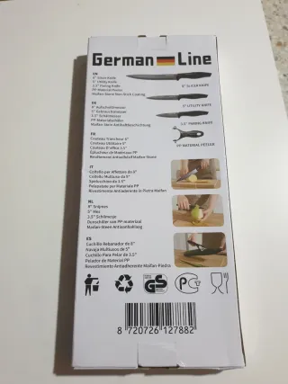 Set Cuchillos y Pelador German Line Negro