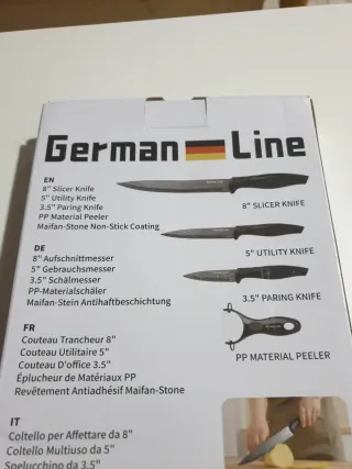 Set Cuchillos y Pelador German Line Negro