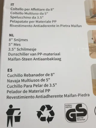 Set Cuchillos y Pelador German Line Negro