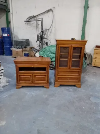 Mueble TV clásico madera auxiliar