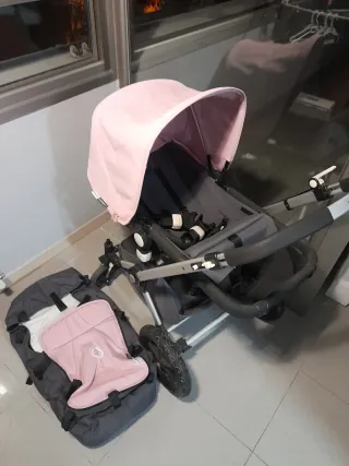 Carro Bugaboo gris y rosa