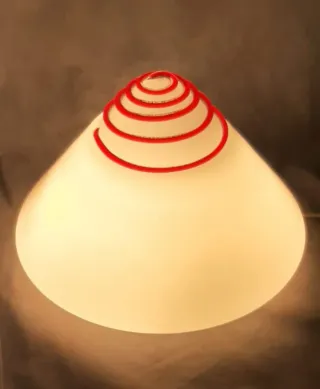 Applique Vetro Murano Anni '70 Rosso Bianco