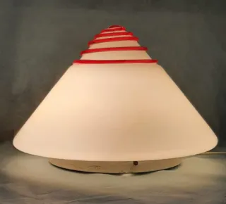 Applique Vetro Murano Anni '70 Rosso Bianco