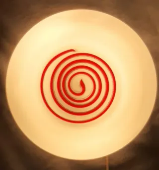 Applique Vetro Murano Anni '70 Rosso Bianco