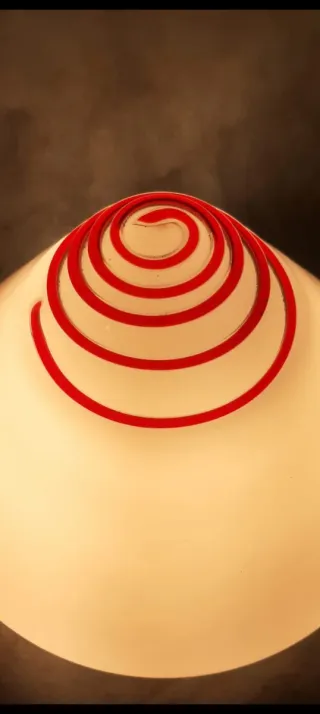 Applique Vetro Murano Anni '70 Rosso Bianco