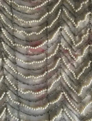 Top Zara Beige y Plateado Talla M