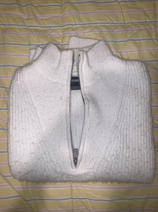 Maglione Pull & Bear Bianco con zip