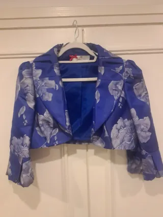 Vestido Chaqueta Sonia Peña azul talla 40 fiestas