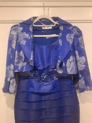 Vestido Chaqueta Sonia Peña azul talla 40 fiestas