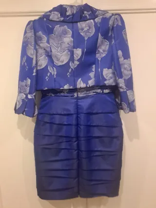 Vestido Chaqueta Sonia Peña azul talla 40 fiestas