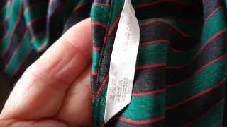 Camisa Zara fiesta rayas verde/marrón XS