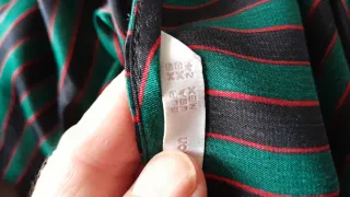 Camisa Zara fiesta rayas verde/marrón XS