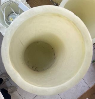 Vela grande de cera beige