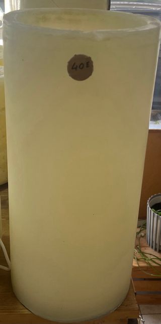 Vela grande de cera beige