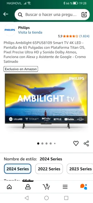 TV Philips 65 Ambilight