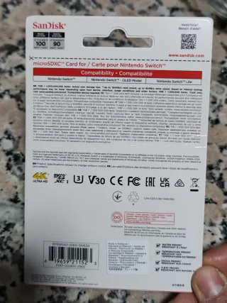 Tarjeta microSDXC SanDisk 256GB para Nintendo Swit