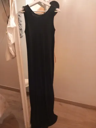 Vestido largo negro Massimo Dutti Talla S