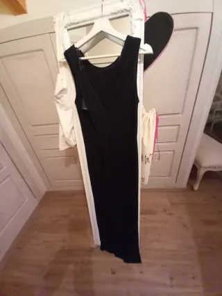 Vestido largo negro Massimo Dutti Talla S