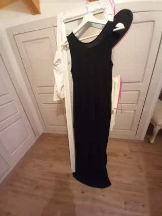 Vestido largo negro Massimo Dutti Talla S