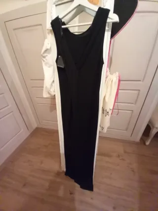 Vestido largo negro Massimo Dutti Talla S