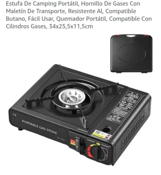 Estufa Camping Portátil Hornillo Gas Maletín